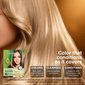 Herbishh Dark Natural Blonde Hair Dye Shampoo texture close-up