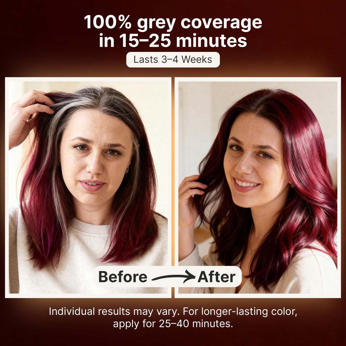 Herbishh Hair Color Shampoo Grape Red application on hair