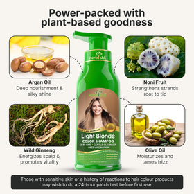 Herbishh Light Blonde Hair Dye Shampoo 500ml back view