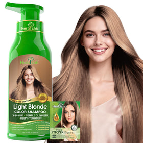 Herbishh Light Blonde Hair Dye Shampoo 500ml front view