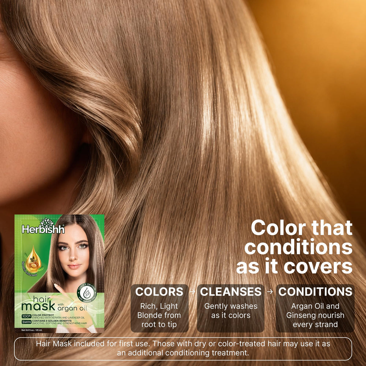 Herbishh Light Blonde Hair Dye Shampoo with botanical ingredients