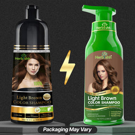 Herbishh Light Brown Hair Dye Shampoo 500ml back view