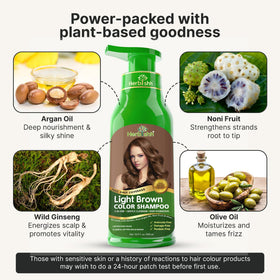Herbishh Light Brown Hair Dye Shampoo 500ml side view