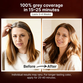 Herbishh Light Brown Hair Dye Shampoo application on hair