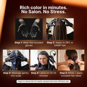 Herbishh Medium Natural Brown Hair Dye Shampoo application on hair