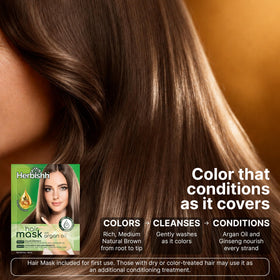 Herbishh Medium Natural Brown Hair Dye Shampoo lifestyle scene