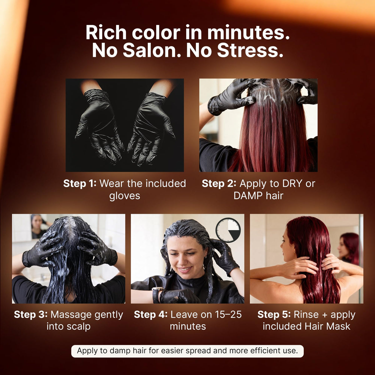 Herbishh Wine Red Hair Dye Shampoo packaging details
