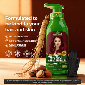 Herbishh Wine Red Hair Dye Shampoo texture close-up