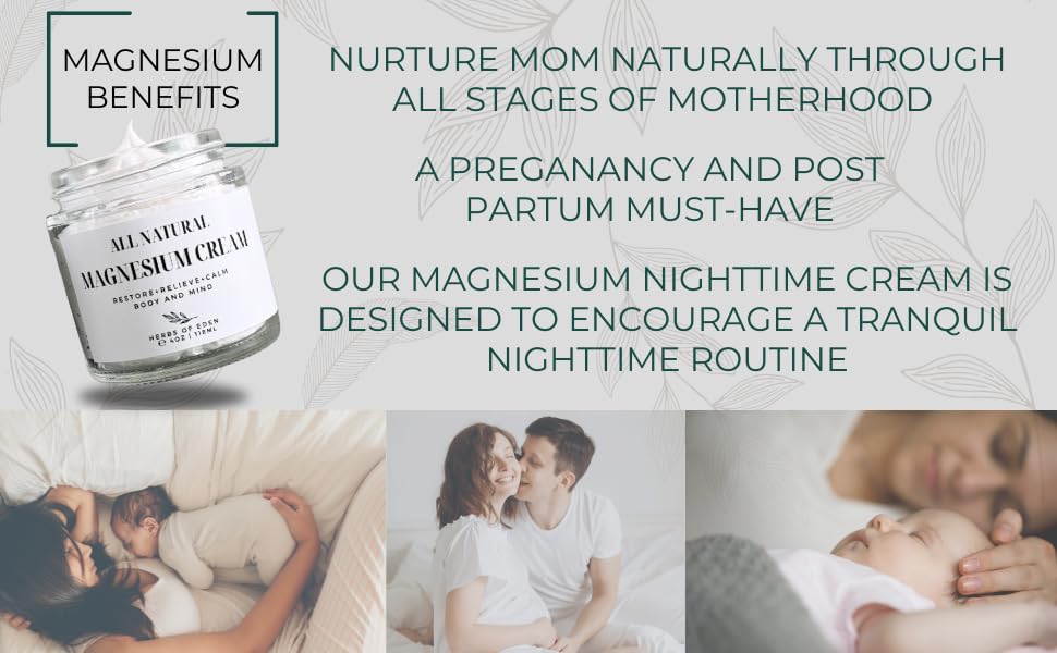Herbs of Eden Organic Magnesium Cream packaging details