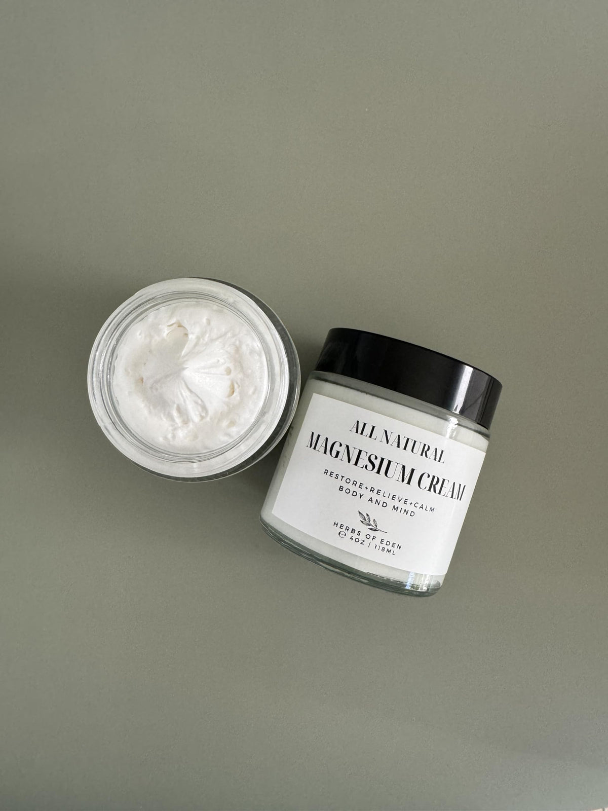 Herbs of Eden Organic Magnesium Cream texture close-up