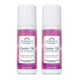 HERITAGE STORE Castor Oil Roll On 3oz packaging front view