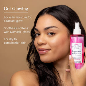 HERITAGE STORE Rosewater & Glycerin Facial Mist 12 fl oz back view