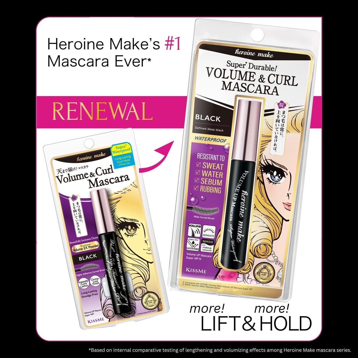 Heroine Make Volume & Curl Mascara brush close-up
