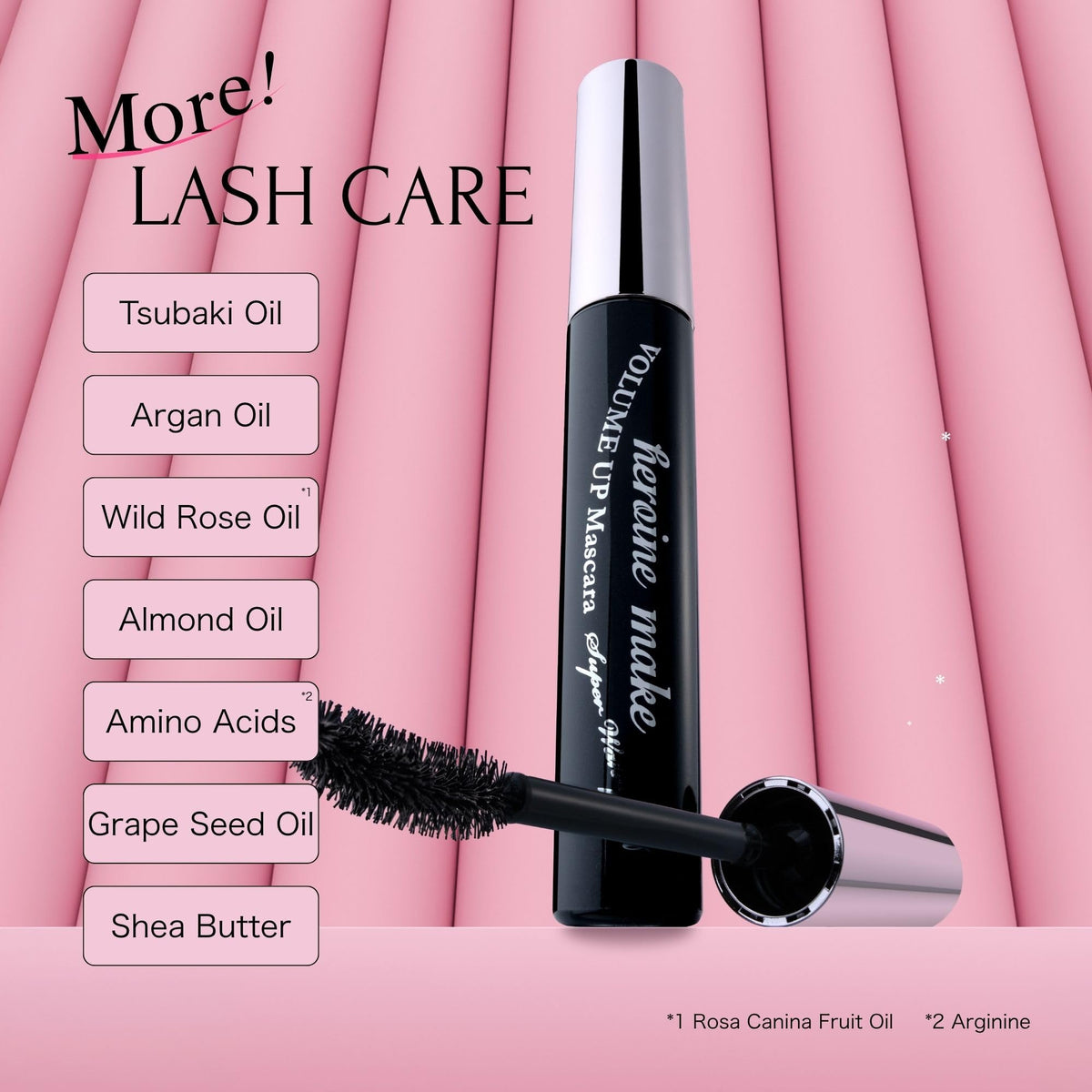 Heroine Make Volume & Curl Mascara with a natural lash look