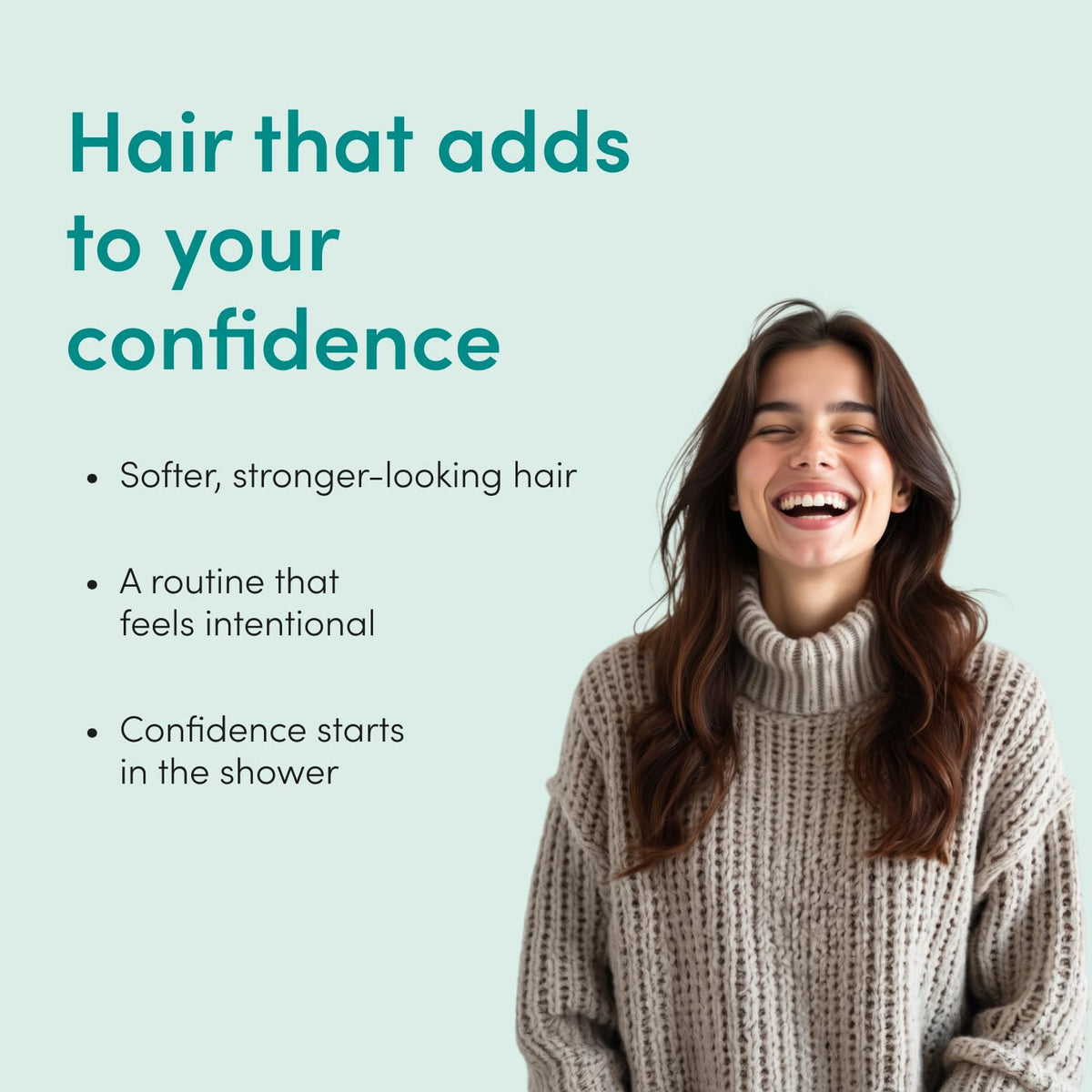Hers Triple Threat Conditioner application on hair