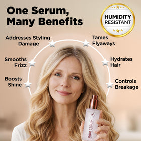 HerStyler Argan Oil Hair Serum lifestyle scene on vanity