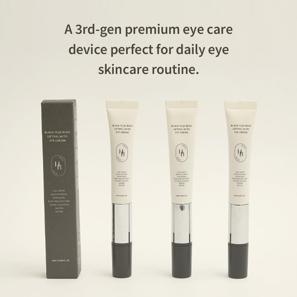 HEVEBLUE Black Yuja Bean Lifting Eye Cream application on skin