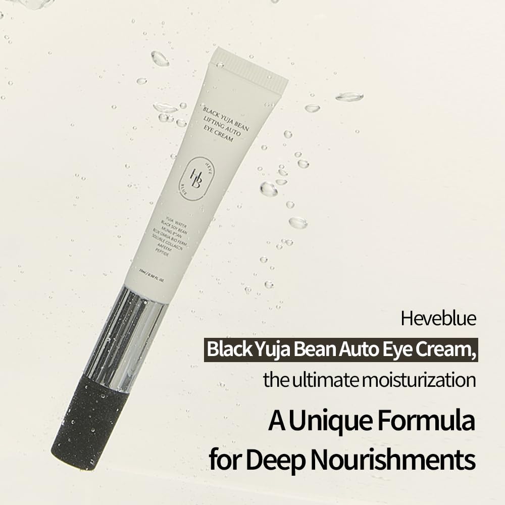 HEVEBLUE Black Yuja Bean Lifting Eye Cream in a skincare routine