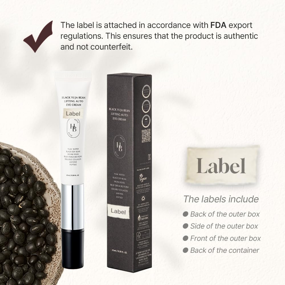HEVEBLUE Black Yuja Bean Lifting Eye Cream packaging
