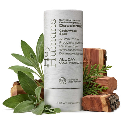 HEY HUMANS Aluminum Free Deodorant Cedarwood Sage front view