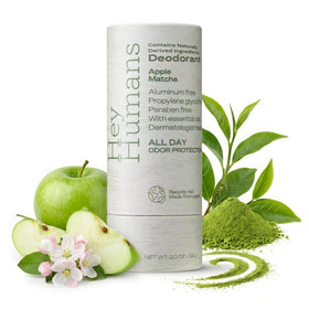 HEY HUMANS Apple Matcha Deodorant front view with packaging
