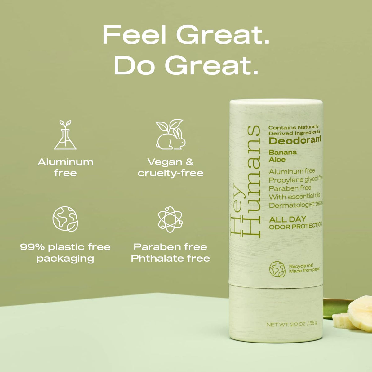 HEY HUMANS Banana Aloe Deodorant back view