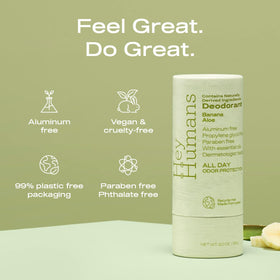 HEY HUMANS Banana Aloe Deodorant back view