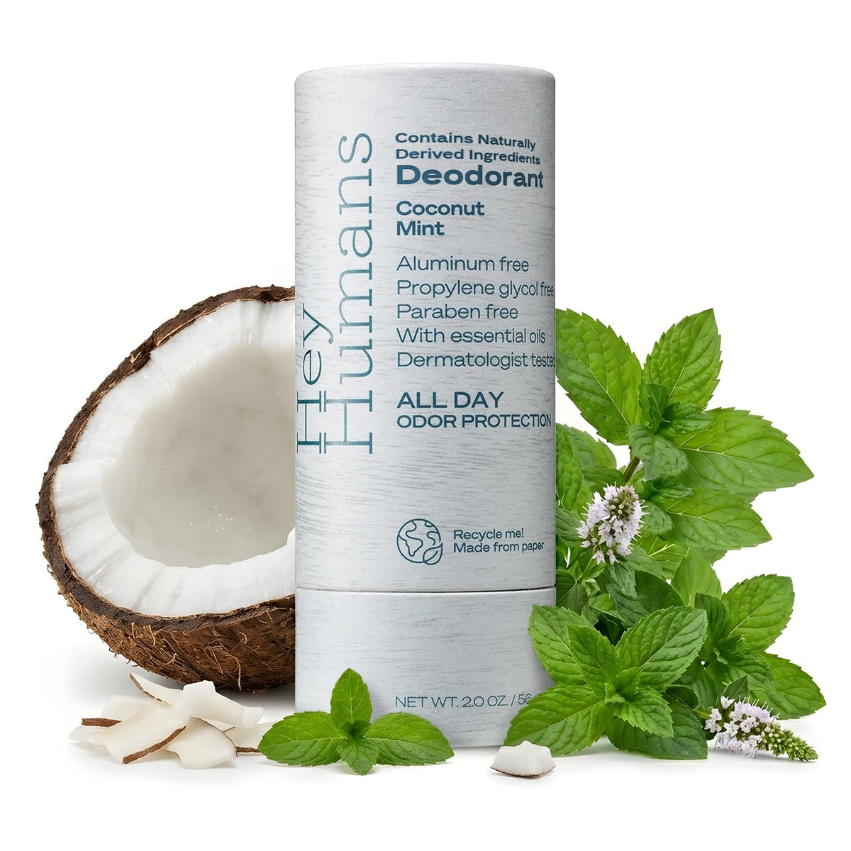 HEY HUMANS Coconut Mint Deodorant front view