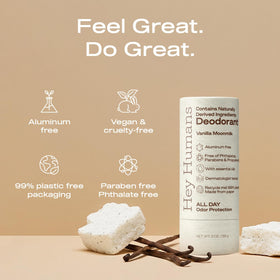 HEY HUMANS Deodorant Vanilla Moonmilk packaging details