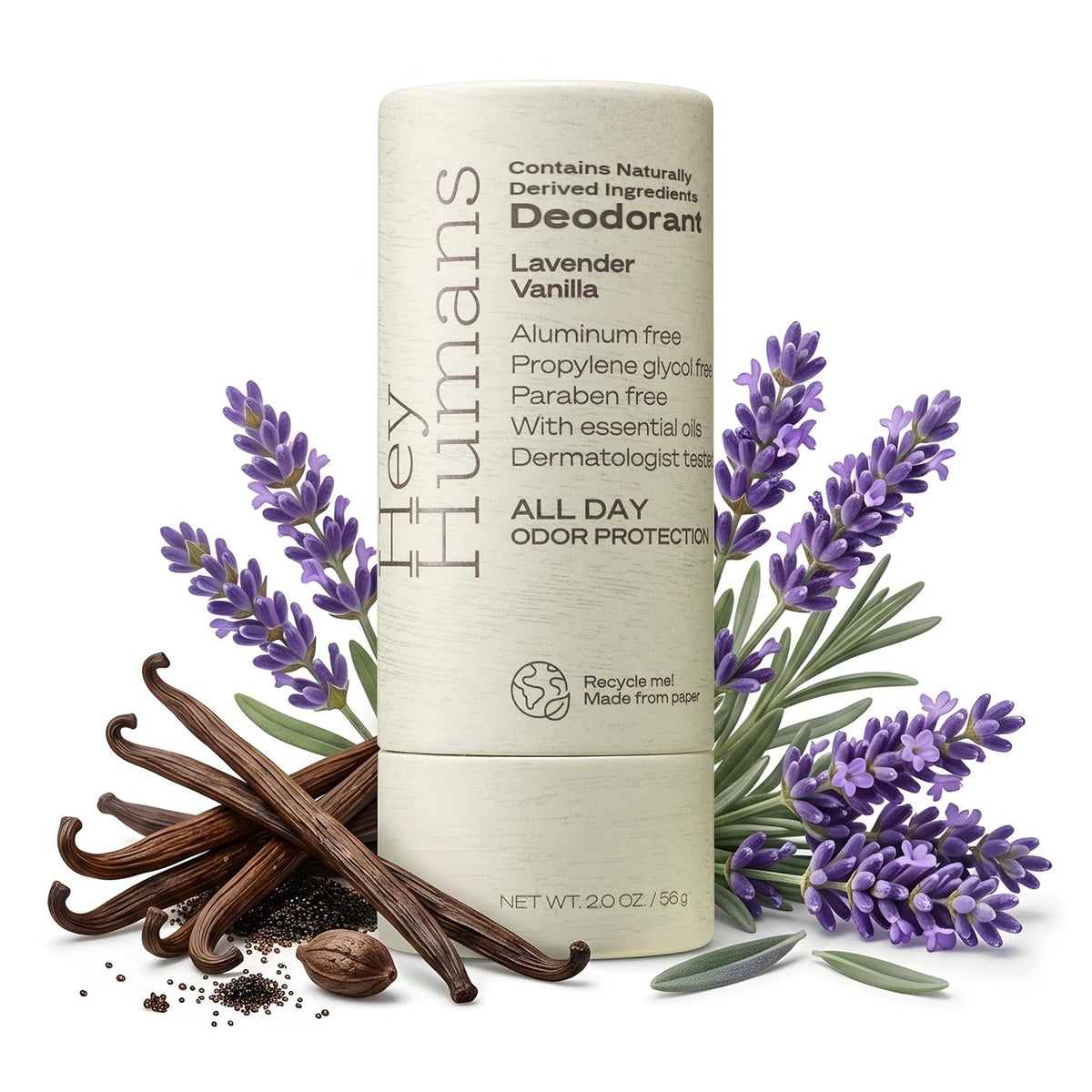 HEY HUMANS Lavender Vanilla Deodorant front view