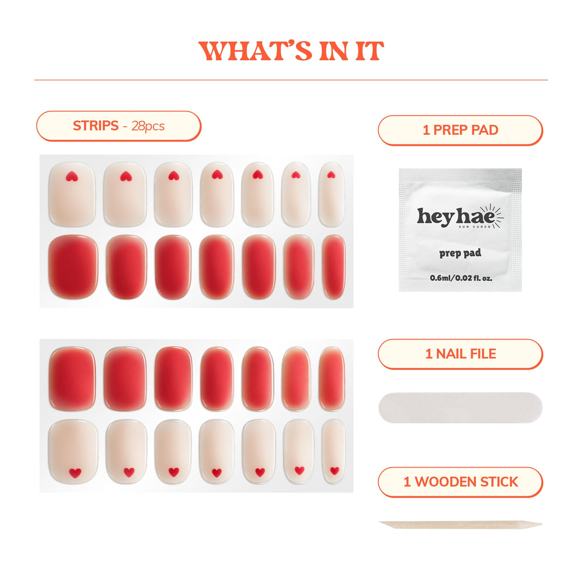 heyhae Semi Gel Nail Strips application on nails