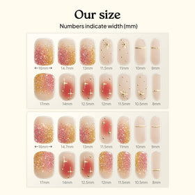 heyhae Semi Gel Nail Strips Golden Hour on nails