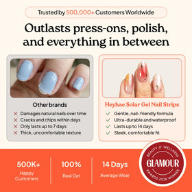 heyhae Semi Gel Nail Strips Golden Hour wooden stick