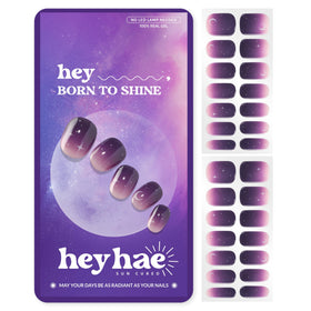 heyhae Semi Gel Nail Strips in Celestial Violet design front view