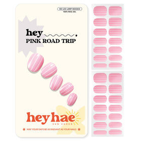 heyhae Semi Gel Nail Strips in playful pink design