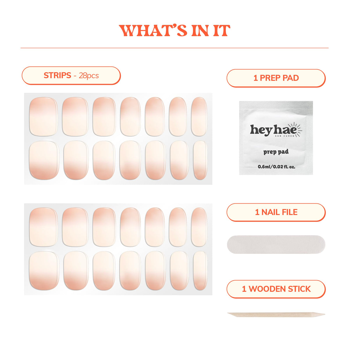 heyhae Semi Gel Nail Strips in various colours