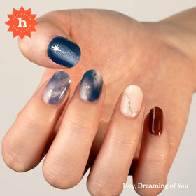 heyhae Semi Gel Nail Strips package with included prep pad and nail file