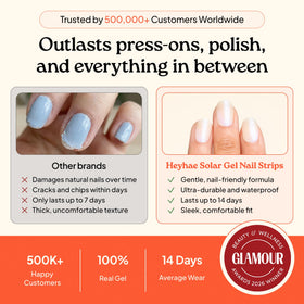 heyhae Semi Gel Nail Strips under sunlight curing