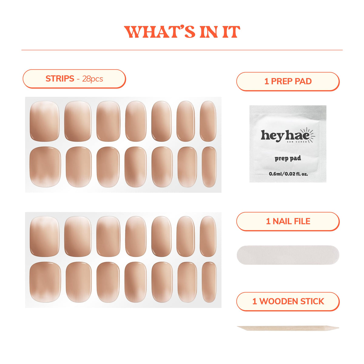 heyhae Semi Gel Nail Strips with multiple designs
