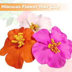 Heyiminy Hawaiian Flower Hair Clip on a beach setting