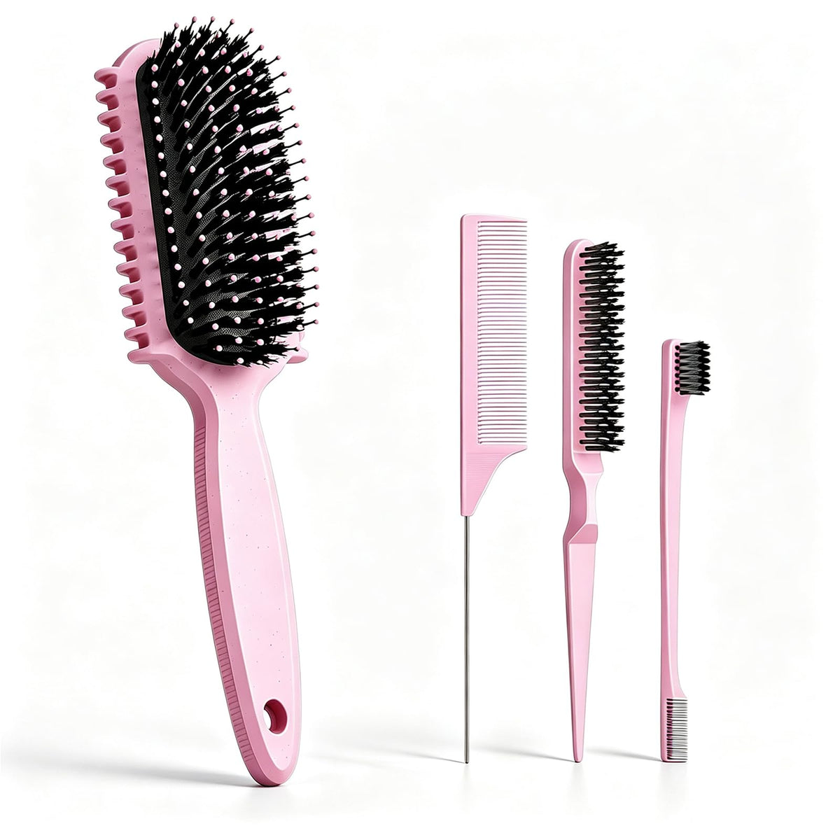 HEZ Curl Defining Brush Set including four brushes in pink