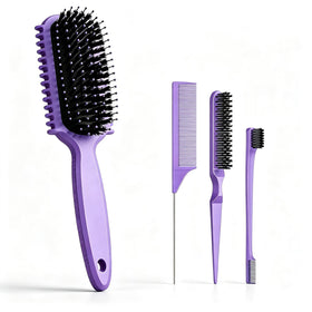 HEZ Curl Defining Brush Set with 4 combs in purple