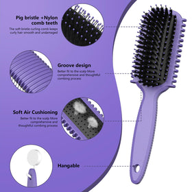 HEZ Double Edge Brush from Curl Defining Brush Set