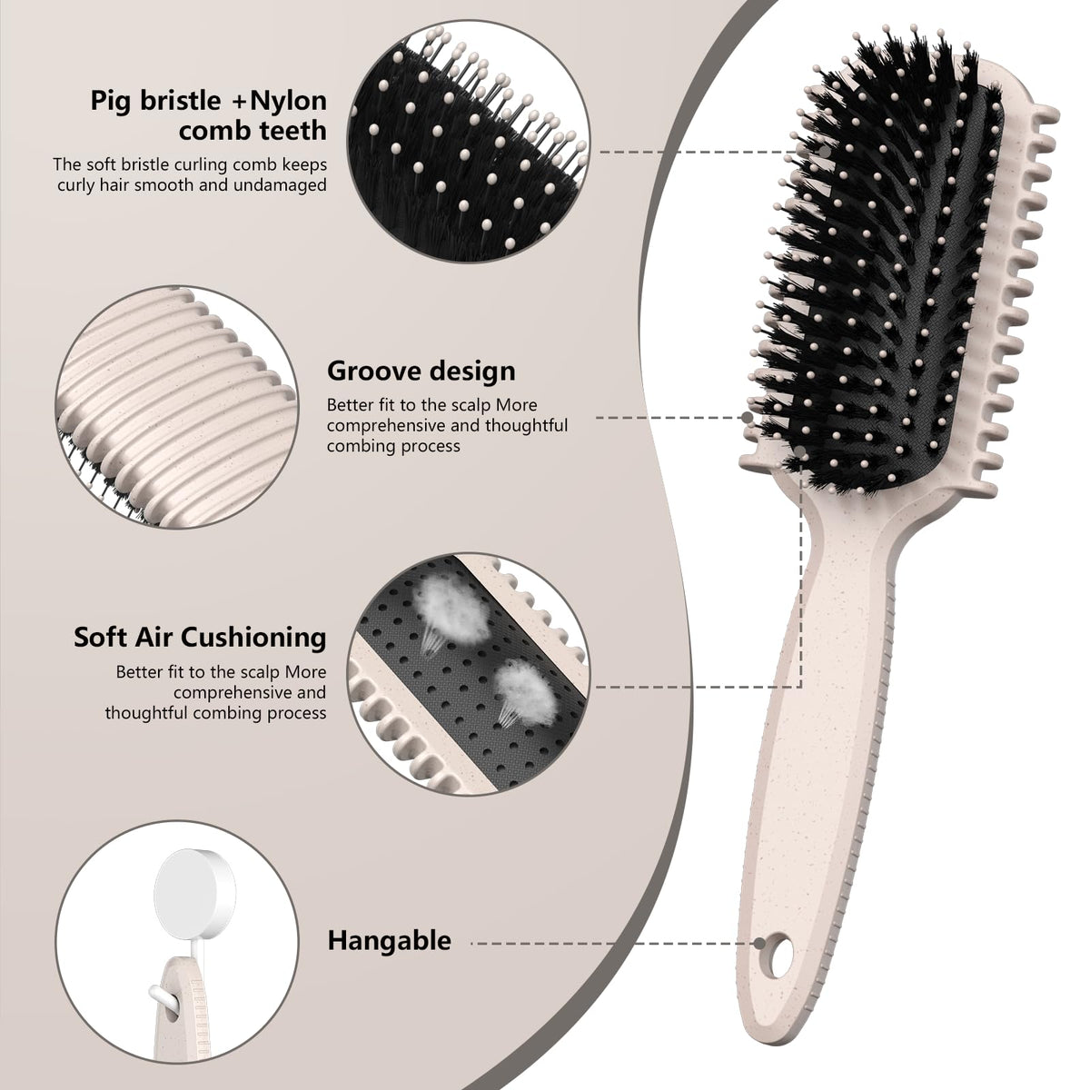 HEZ Double Edge Brush from Curl Defining Brush Set