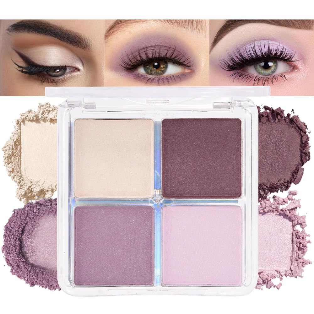 HHLTOH Dark Purple Eyeshadow Palette front view with 4 shades