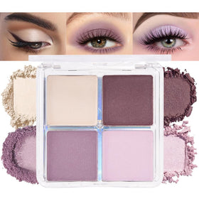 HHLTOH Dark Purple Eyeshadow Palette front view with 4 shades