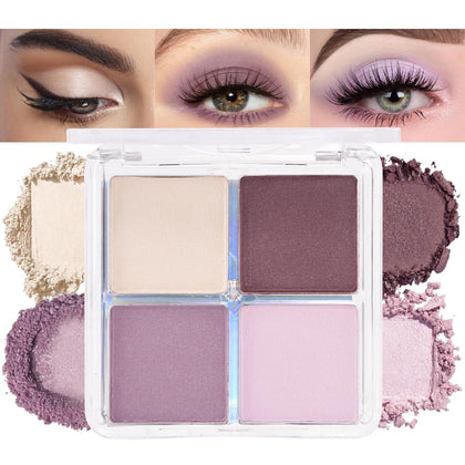 HHLTOH Dark Purple Eyeshadow Palette front view with 4 shades