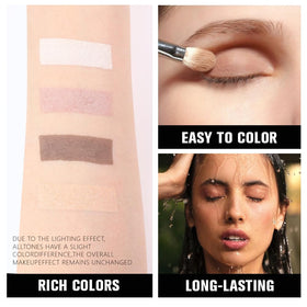 HHLTOH eyeshadow palette open displaying matte and shimmer finishes