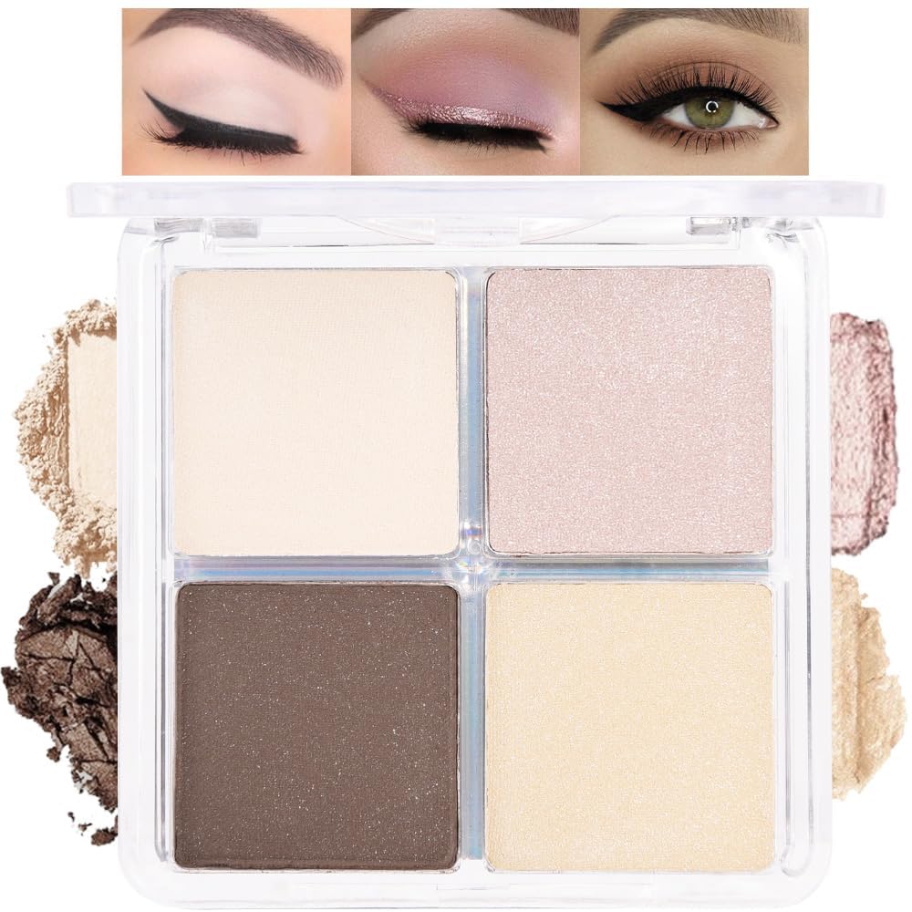 HHLTOH Nude Brown Eyeshadow Palette front view with four shades