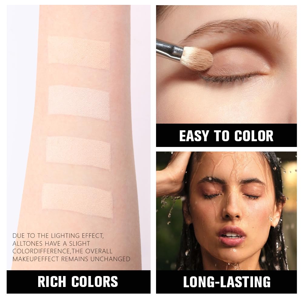 HHLTOH Vanilla Nude Eyeshadow Palette close-up of matte and shimmer texture